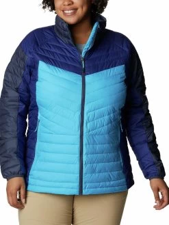 Columbia Women Blue Full Sleeve Powder Lite II Full Zip Jacket