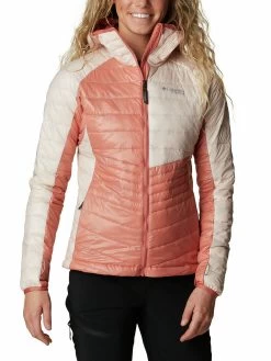 Columbia Women Red Full Sleeve Platinum Peak Hooded Jacket
