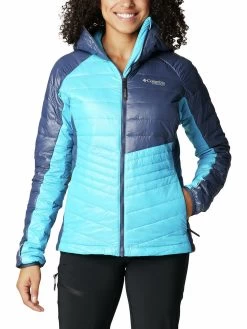 Columbia Women Blue Full Sleeve Platinum Peak Hooded Jacket