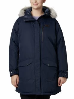 Columbia Women Blue Full Sleeve Suttle Mountain Long Insulated Jacket