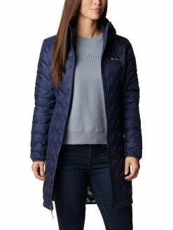 Columbia Womens Navy Blue Polyester Delta Ridge Long Down Jacket