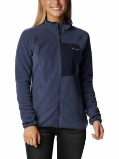 Columbia Women Blue Full Sleeve W Outdoor Tracks Full Zip