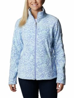 Columbia Women Blue Full Sleeve Fast Trek Printed Jacket