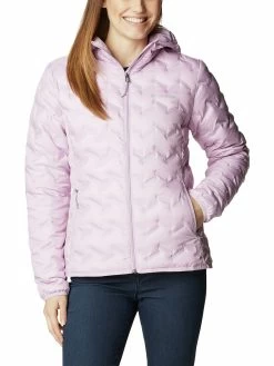 Columbia Women Purple Full Sleeve Delta Ridge Down Hooded Jacket