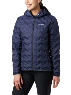 Columbia Women Blue Full Sleeve Delta Ridge Down Hooded Jacket