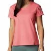 Columbia Women Pink Sun Trek Short Sleeve T-Shirt -Columbia Shop c79fae3AL2968 699 1