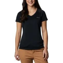 Columbia Zero Rules Damen T-Shirt Schwarz/Logo Weiß