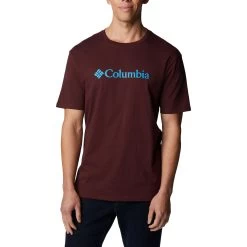 Columbia CSC Basic Logo T-Shirt Granatrot/Logo Blau