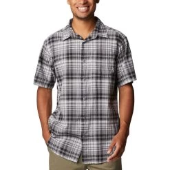 Columbia Under Exposure Yarn Dye Kurzarmhemd Grau/schwarz