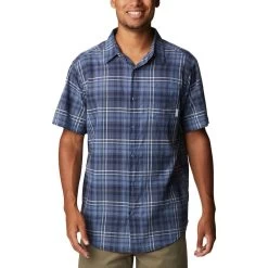 Columbia Under Exposure Yarn Dye Kurzarmhemd Dunkelblau