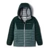 Columbia Powder Lite Hooded Kinder Outdoorjacke Dunkelgrün/grau -Columbia Shop cl 1802901 346 001
