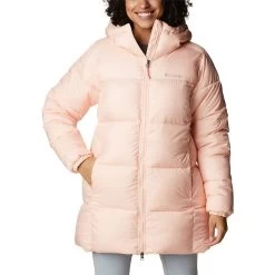 Columbia Puffect Mid Hooded Damen Kapuzenjacke Hellrosa