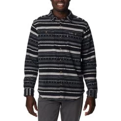 Columbia Flare Gun Fleece Over Langarmhemd Schwarz/weiß/gestreift