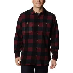 Columbia Flare Gun Fleece Over Hemd Schwarz/granatrot