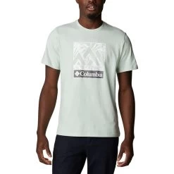 Columbia Rapid Ridge Graphic T-Shirt Blau-grau/Logo Weiß