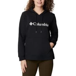 Columbia Logo Crew Damen Hoodie Schwarz