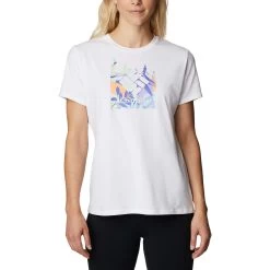 Columbia Sun Trek Graphic Damen T-Shirt Weiß/Logo Blau/orange
