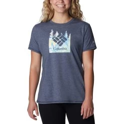 Columbia Sun Trek Graphic Damen T-Shirt Knallblau/grau