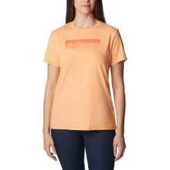 Columbia Sun Trek Graphic Damen T-Shirt Pfirsichfarben