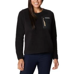 Columbia West Bend Crew Damen Fleecepullover Schwarz