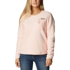 Columbia West Bend Crew Damen Fleecepullover Hellrosa
