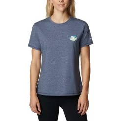 Columbia Sun Trek Graphic II Damen T-Shirt Dunkelgrau/Logo Weiß