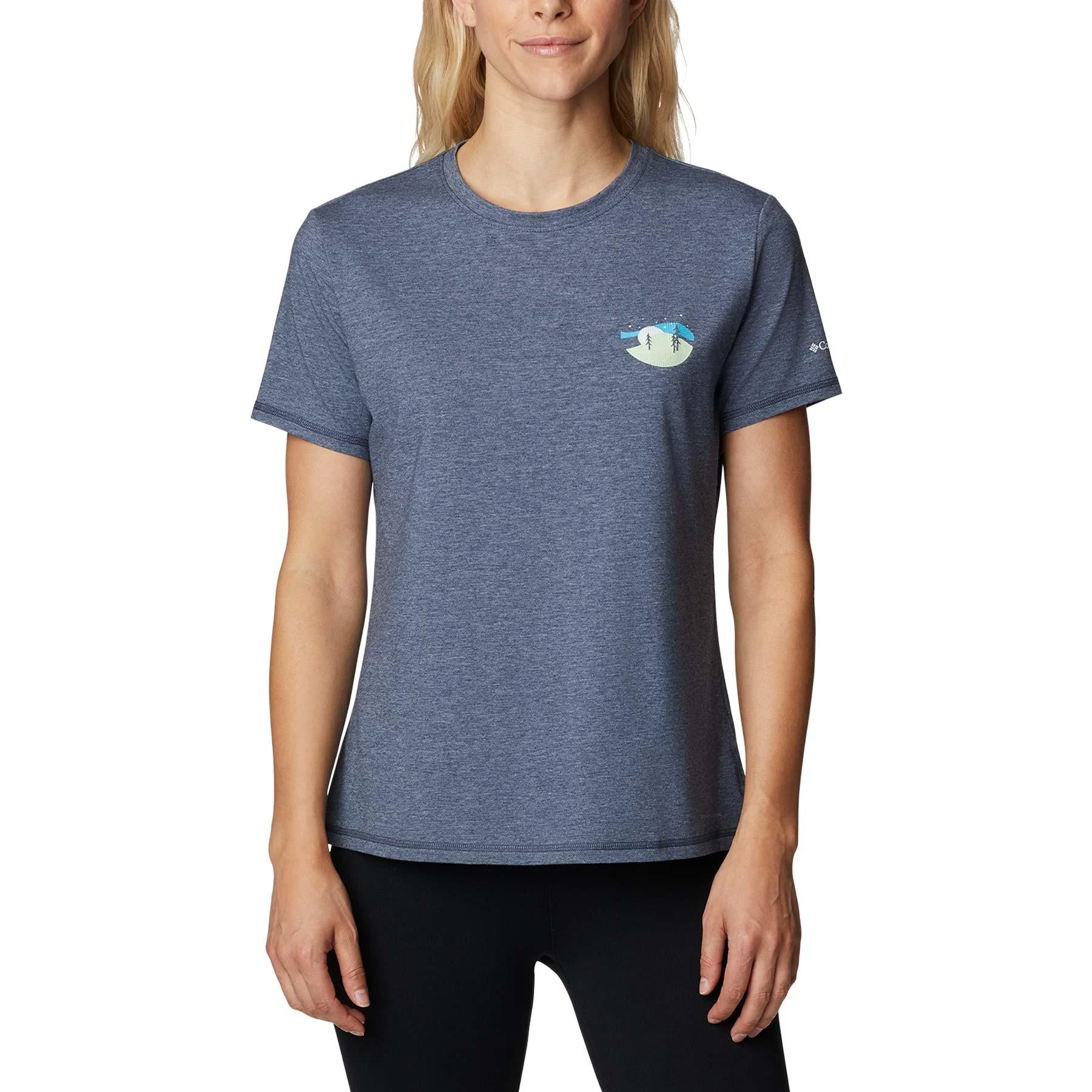 Columbia Sun Trek Graphic II Damen T-Shirt Dunkelgrau/Logo Weiß 3 Columbia Sun Trek Graphic II Damen T-Shirt Dunkelgrau/Logo Weiß
