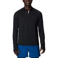Columbia Endless Trail Half Zip Mesh Langarm T-Shirt Schwarz