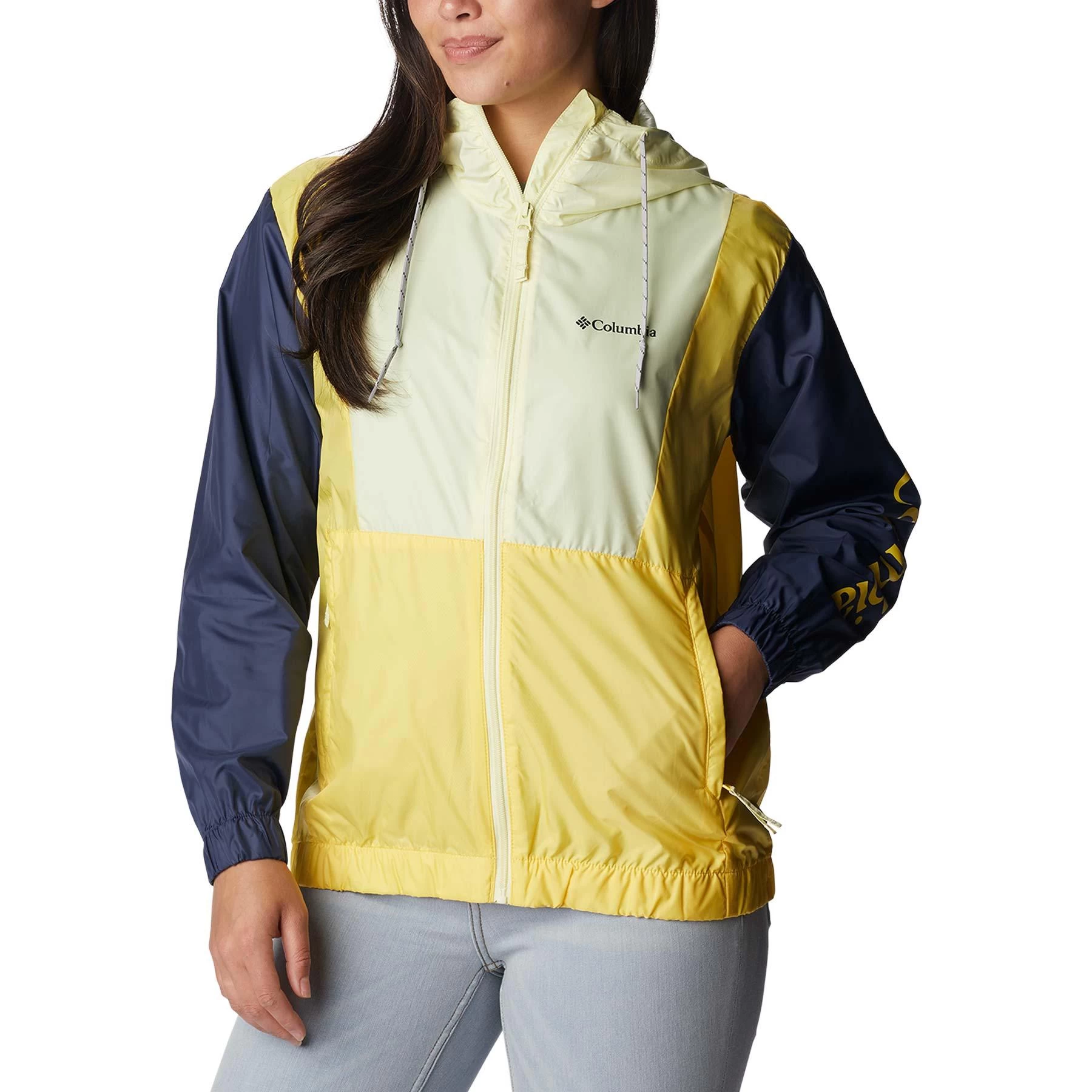 Columbia Lily Basin Damen Outdoorjacke Leicht Gelb/marineblau 3 Columbia Lily Basin Damen Outdoorjacke Leicht Gelb/marineblau