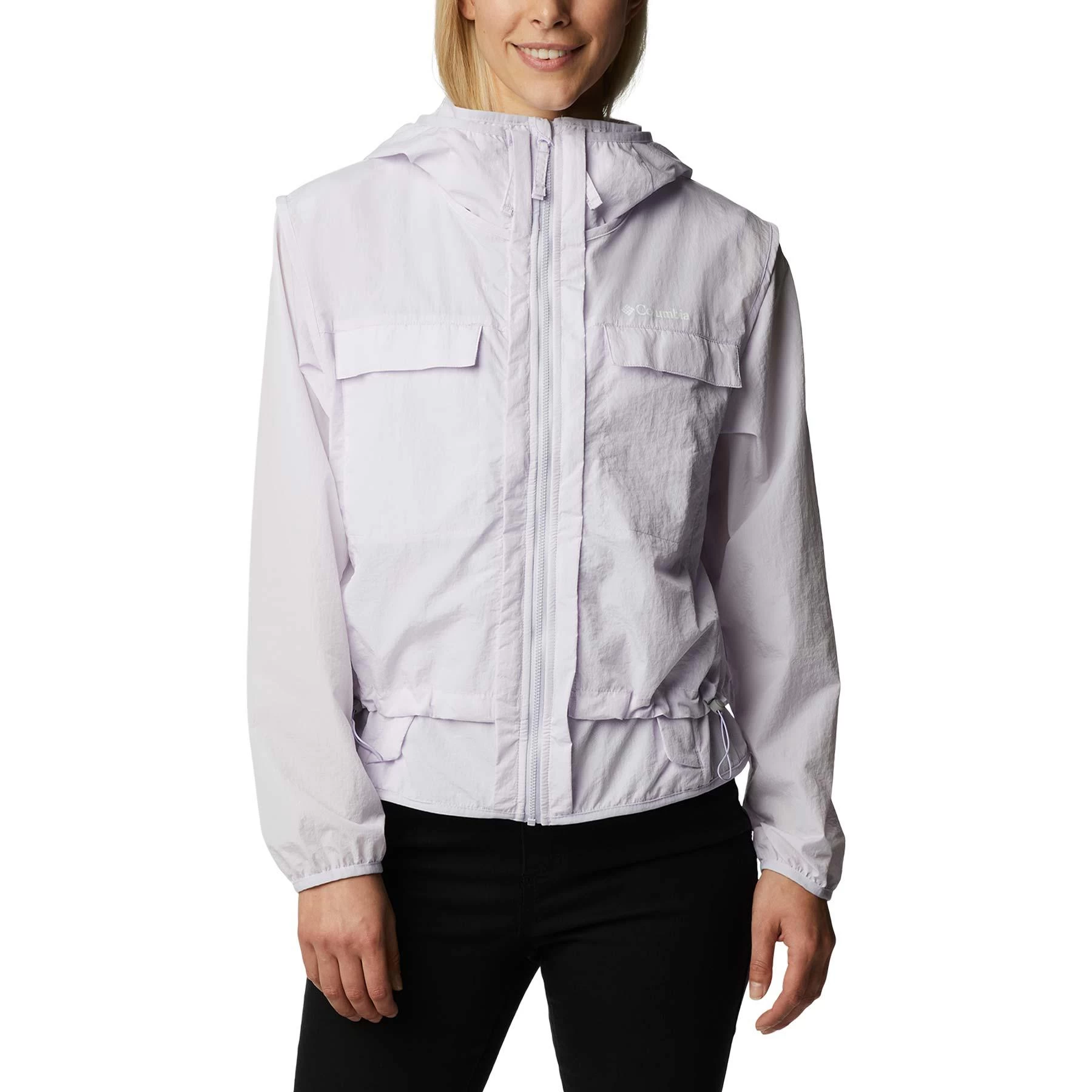 Columbia Spring Canyon Wind Interchange Damen Kapuzenjacke Papierweiß